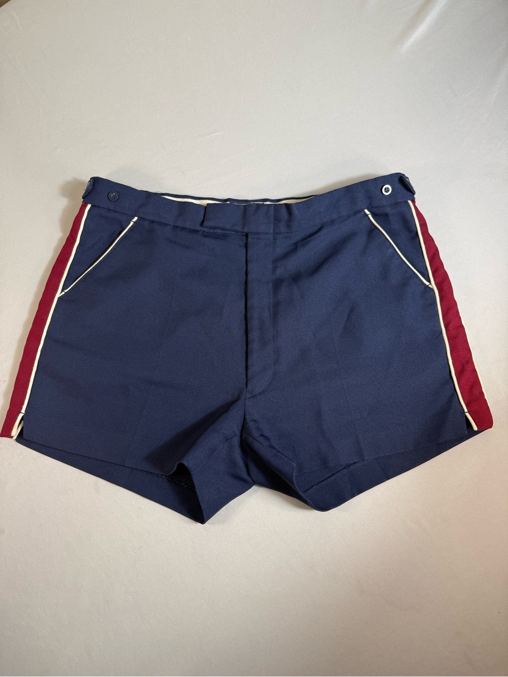 Vintage Barnaby Athletic Running Shorts Navy Red White Korea Size 36